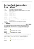 Actual Quiz week 7. Review Test Submission: Quiz - Week 7