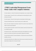 CFRE Leadership/Management Exam Study Guide with Complete Solutions