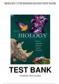 Test Bank for Biology 12th Edition By Peter Raven, George Johnson, Kenneth Mason, Jonathan Losos, Susan Singer