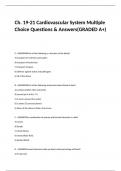 Ch. 19-21 Cardiovascular System Multiple Choice Questions & Answers(GRADED A+)