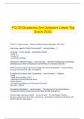   FCCM Questions And Answers Latest Top Score 2024.