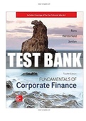 Fundamentals of Corporate Finance 12th Edition Ross Test Bank |A+|Instant download .