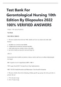 Test Bank For Gerontological Nursing 10th Edition By Eliopoulos 2022 100% VERIFIED ANSWERS 