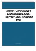 HSY2601 Assignment 5 QUIZ Semester 2 2024 (567122)- DUE 19 October 2024