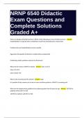 NRNP 6540 Didactic Exam Questions and Complete Solutions Graded A+