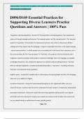 D096/D169 Essential Practices for Supporting Diverse Learners Practice Questions and Answers | 100% Pass