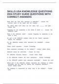 SKILLS USA KNOWLEDGE QUESTIONS 2024 STUDY GUIDE QUESTIONS WITH CORRECT ANSWERS.