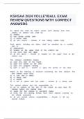 KSHSAA 2024 VOLLEYBALL EXAM REVIEW QUESTIONS WITH CORRECT ANSWERS.