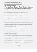 Florida Real Estate (Real Estate License Law) Practice Questions and Answers