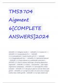 TMS3704 Aigment 6[COMPLETE ANSWERS]2024