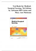 Test Bank for Medical Surgical Nursing, 7th Edition by Adrianne Dill Linton; Mary Ann Matteson| All chapters | graded A+