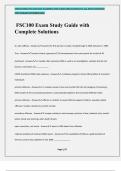 FSC100 Exam Study Guide with Complete Solutions