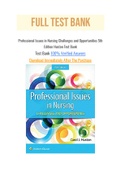 Professional Issues in Nursing Challenges and Opportunities 5th Edition Huston Test Bank