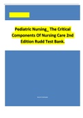 Pediatric Nursing The Critical Components of Nursing Care 2nd Edition Rudd Test Bank