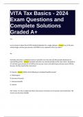 VITA Tax Basics - 2024 Exam Questions and Complete Solutions Graded A+