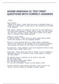 ADOBE INDESIGN CC TEST PREP QUESTIONS WITH CORRECT ANSWERS.