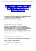 PN 131 QUIZ 3 NCLEX PRACTICE QUESTIONS AND ANSWERS LATEST UPDATED