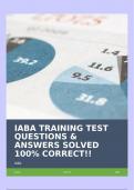 IABA TRAINING TEST QUESTIONS & ANSWERS SOLVED 100% CORRECT!!