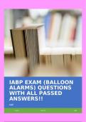 IABP EXAM (BALLOON ALARMS) QUESTIONS WITH ALL PASSED ANSWERS!!