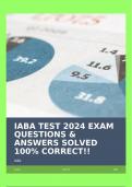 IABA TEST 2024 EXAM QUESTIONS & ANSWERS SOLVED 100% CORRECT!!