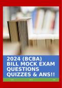 2024 (BCBA) BILL MOCK EXAM QUESTIONS QUIZZES & ANS!!