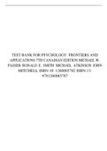 PSYCHOLOGY: FRONTIERS AND APPLICATIONS 7TH CANADIAN EDITION MICHAEL W. PASSER RONALD E. SMITH MICHAEL ATKINSON JOHN MITCHELL