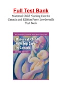 Maternal Child Nursing Care In Canada 2nd Edition Perry Lowdermilk Test Bank