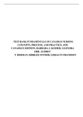 TEST BANK FUNDAMENTALS OF CANADIAN NURSING CONCEPTS, PROCESS, AND PRACTICE, 4TH CANADIAN EDITION, BARBARA J. KOZIER, GLENORA ERB, AUDREY T. BERMAN, SHIRLEE SNYDER, GERALYN FRANDSEN