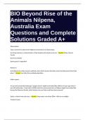 BIO Beyond Rise of the Animals Nilpena, Australia Exam Questions and Complete Solutions Graded A+