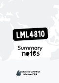 LML4810 - Summarised NOtes