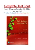 Basic College Mathematics 10th Edition Lial Test Bank