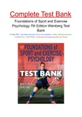 Foundations of Sport and Exercise Psychology 7th Edition Weinberg Test Bank