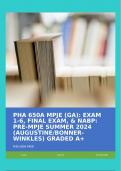 PHA 650A MPJE (GA): EXAM 1-6, FINAL EXAM, & NABP: PRE-MPJE SUMMER 2024 (AUGUSTINE/BONNER-WINKLES) GRADED A+