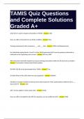 TAMIS Quiz Questions with Complete Solutions Graded A+