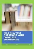 MOA NHA TEST QUESTIONS WITH COMPLETE SOLUTIONS!!