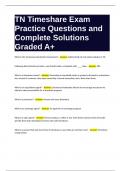 TN Timeshare Exam Practice Questions and Complete Solutions Graded A+