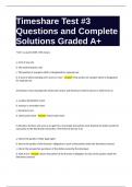 Timeshare Test -3 Questions and Complete Solutions Graded A+