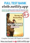 Solutions Manual For Survey of Accounting 7th Edition by Thomas Edmonds, Christopher Edmonds, Philip Olds|complete guide graded A+