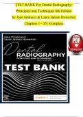 Test Bank for Dental Radiography Principles and Techniques, 5th Edition, Joen Iannucci, Laura Howerton