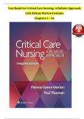 Test Bank For Critical Care Nursing: A Holistic Approach 11th Edition By Morton Fontaine || All Chapters ( 1-56 )| Updated Version 2024 A+