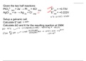 Electrochemistry Problem Solving Session with answers 