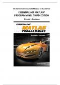 Solution Manual For Essentials of MATLAB Programming 3rd Edition by Stephen J. Chapm