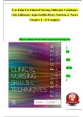 TEST BANK For Clinical Nursing Skills and Techniques 11th Edition by Anne Griffin Perry, Patricia A. Potter, Verified Chapters 1 - 43, Complete Newest Version