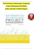 TEST BANK For, Information Technology Project Management 8th Edition Kathy Schwalbe