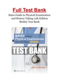 Bates Guide to Physical Examination and History Taking 12th Edition Bickley Test Bank