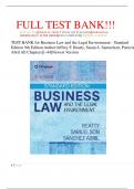 TEST BANK for Business Law and the Legal Environment - Standard Edition 9th Edition Author:Jeffrey F. Beatty, Susan S. Samuelson, Patricia Abril All Chapters[1-44]Newest Version