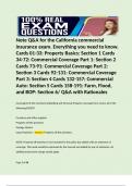 Note Q&A for the California commercial insurance exam. Everything you need to know. Cards 01-33: Property Basics: Section 1 Cards 34-72: Commercial Coverage Part 1: Section 2 Cards 73-91: Commercial Coverage Part 2: Section 3 Cards 92-131: Commercial Cove