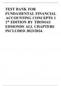 Test Bank for Fundamental Financial Accounting Concepts 11th Edition by Thomas Edmonds, Philip Olds, Christopher Edmonds, Mark Edmonds, Jennifer Edmonds