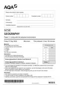 AQA GCSE  GEOGRAPHY  Paper 1  Living with the physical environment  8035/1 JUNE 2024