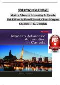 Solution Manual for Modern Advanced Accounting In Canada 9th Edition By Hilton Murray, Herauf Darrell || All Chapters || Newest Version 2024 A+